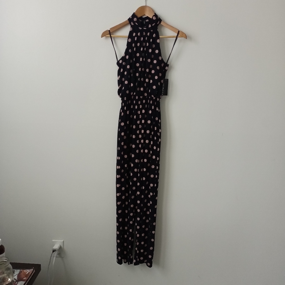 NWT En Focus Studio halter style jumpsuit with pockets. Size 4